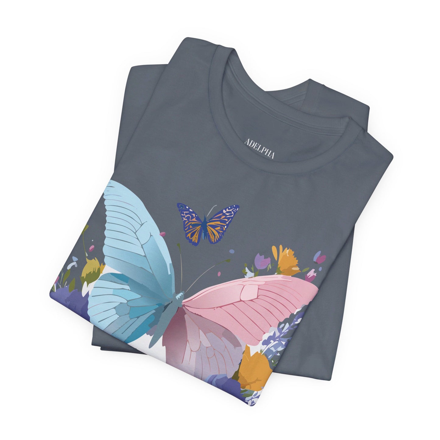 T-Shirt aus natürlicher Baumwolle mit Schmetterling