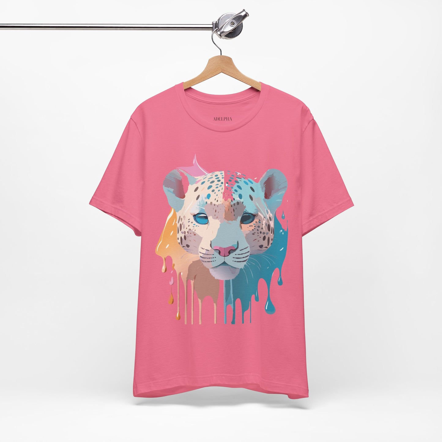 Natural Cotton Tee Shirt with Cheetah