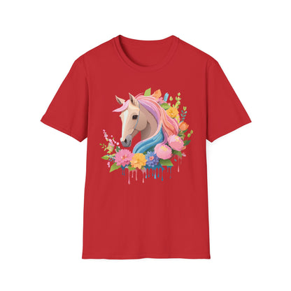 Unisex Horse Shirt Soft Cotton Tee With Animal Artwork Gildan Softstyle