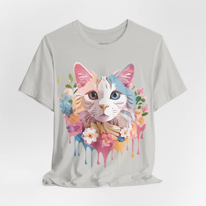 Natural Cotton Tee Shirt with Cat Printify