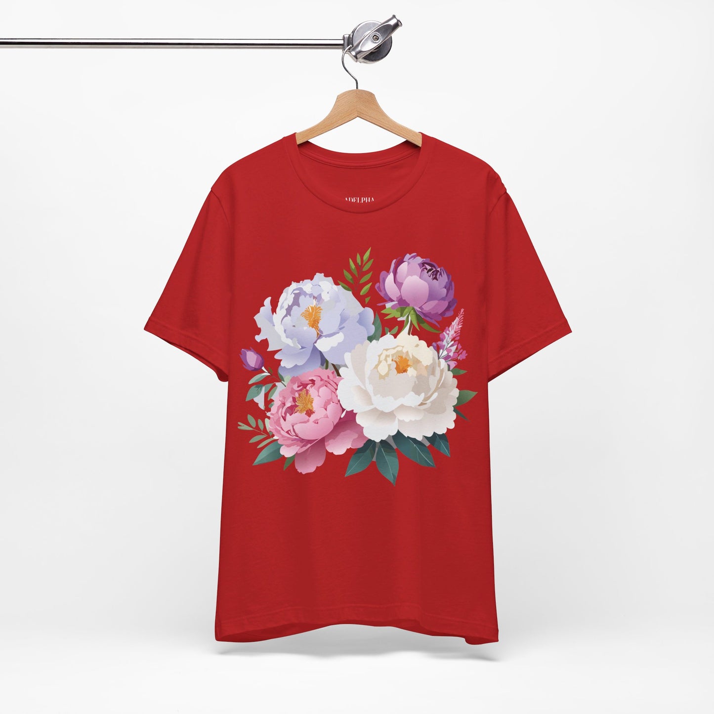 T-shirt en coton naturel avec fleurs