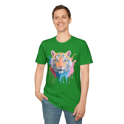 Tiger Print Unisex Softstyle T Shirt Gildan 64000 Comfort Tee