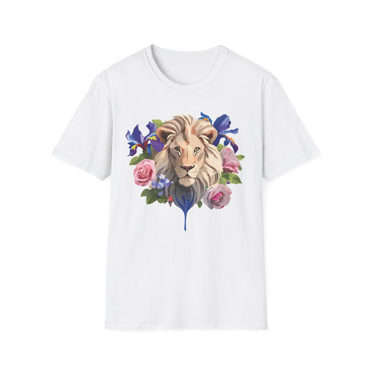 Lion Shirt, Shirt with Lion, Floral Lion Tee, Shirt with Animals