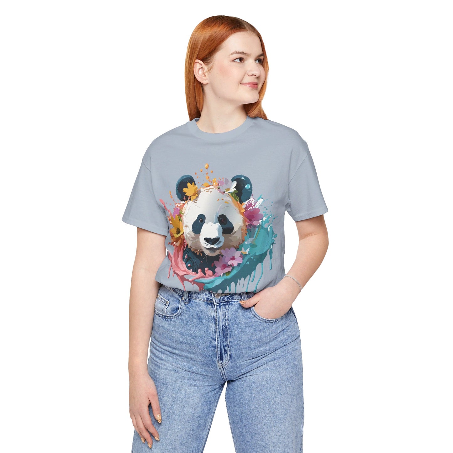 T-Shirt aus natürlicher Baumwolle mit Panda