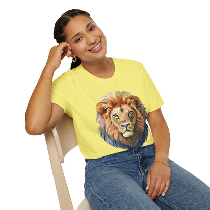 Lion Floral Tee Unisex Gildan Softstyle 64000 Cotton Short Sleeve Shirt