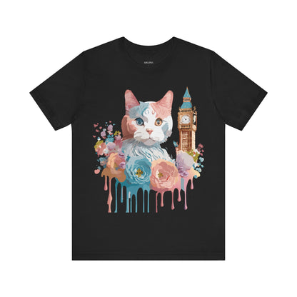 Natural Cotton Tee Shirt with Cat Printify