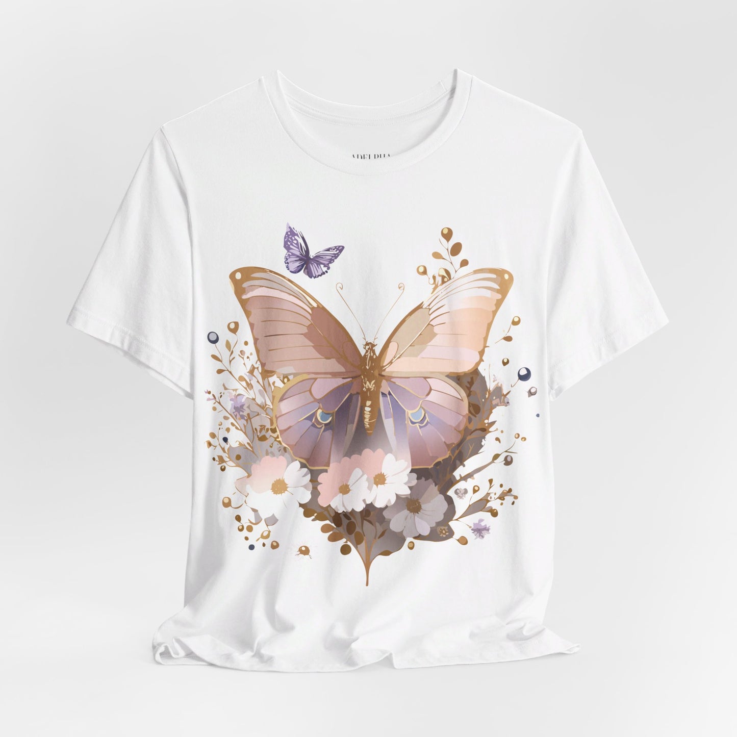 T-shirt en coton naturel avec papillon