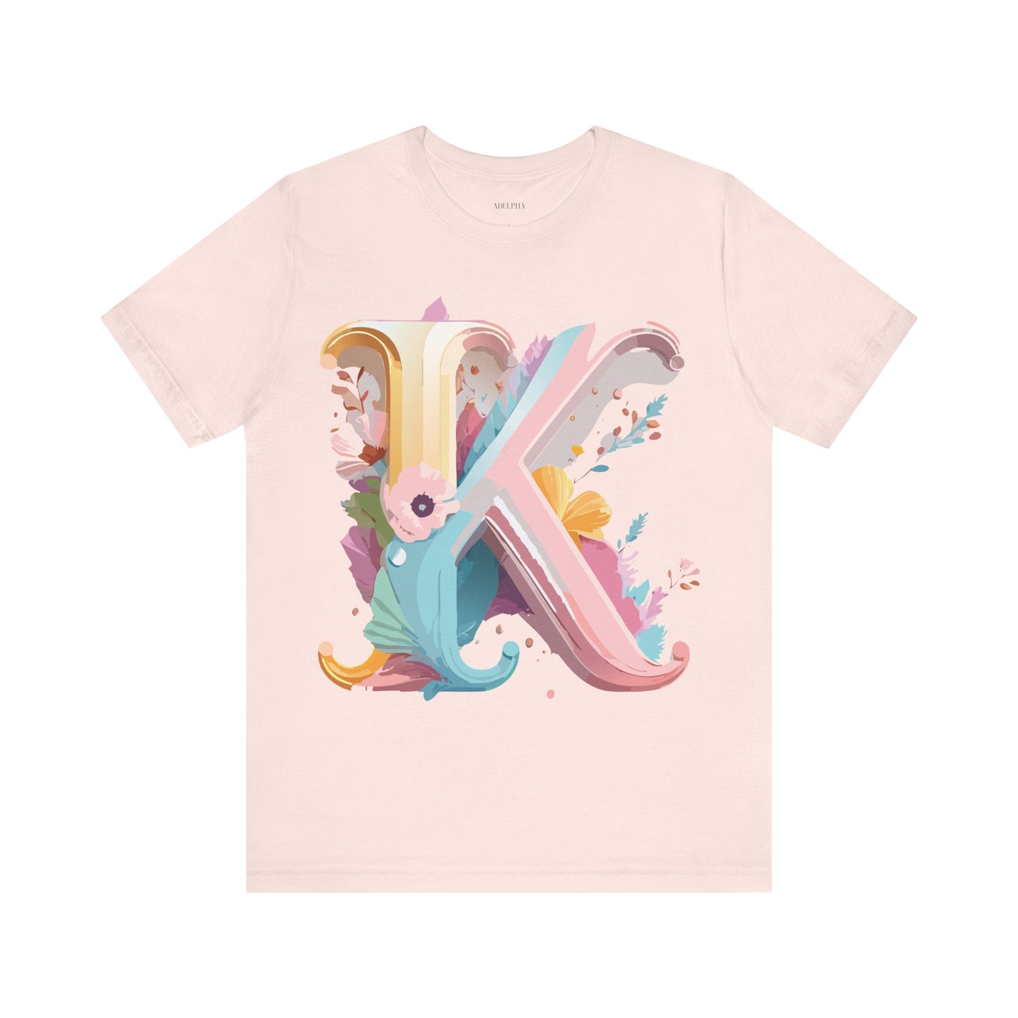 Natural Cotton Tee Shirt - Letters Collection - K