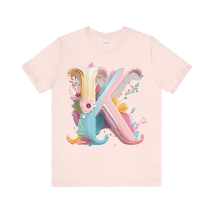 Natural Cotton Tee Shirt - Letters Collection - K Printify