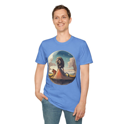 Lion Graphic T Shirt Unisex Softstyle 64000 Gildan 100 Percent Cotton Tee