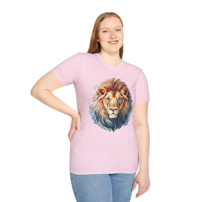 Unisex Lion Shirt Floral Lion Tee Gildan Softstyle 64000 Tee