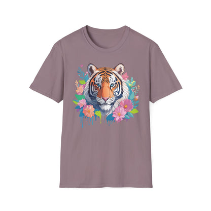 Tiger Themed Unisex Cotton Short Sleeve T Shirt Animal Print Tee