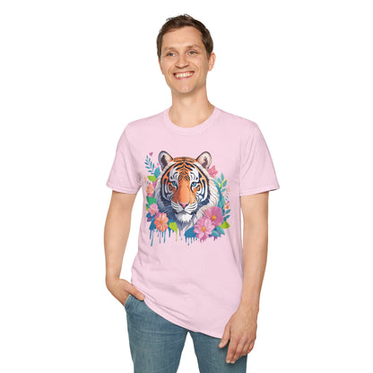 Tiger Themed Unisex Cotton Short Sleeve T Shirt Animal Print Tee