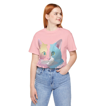 Natural Cotton Tee Shirt with Cat Printify