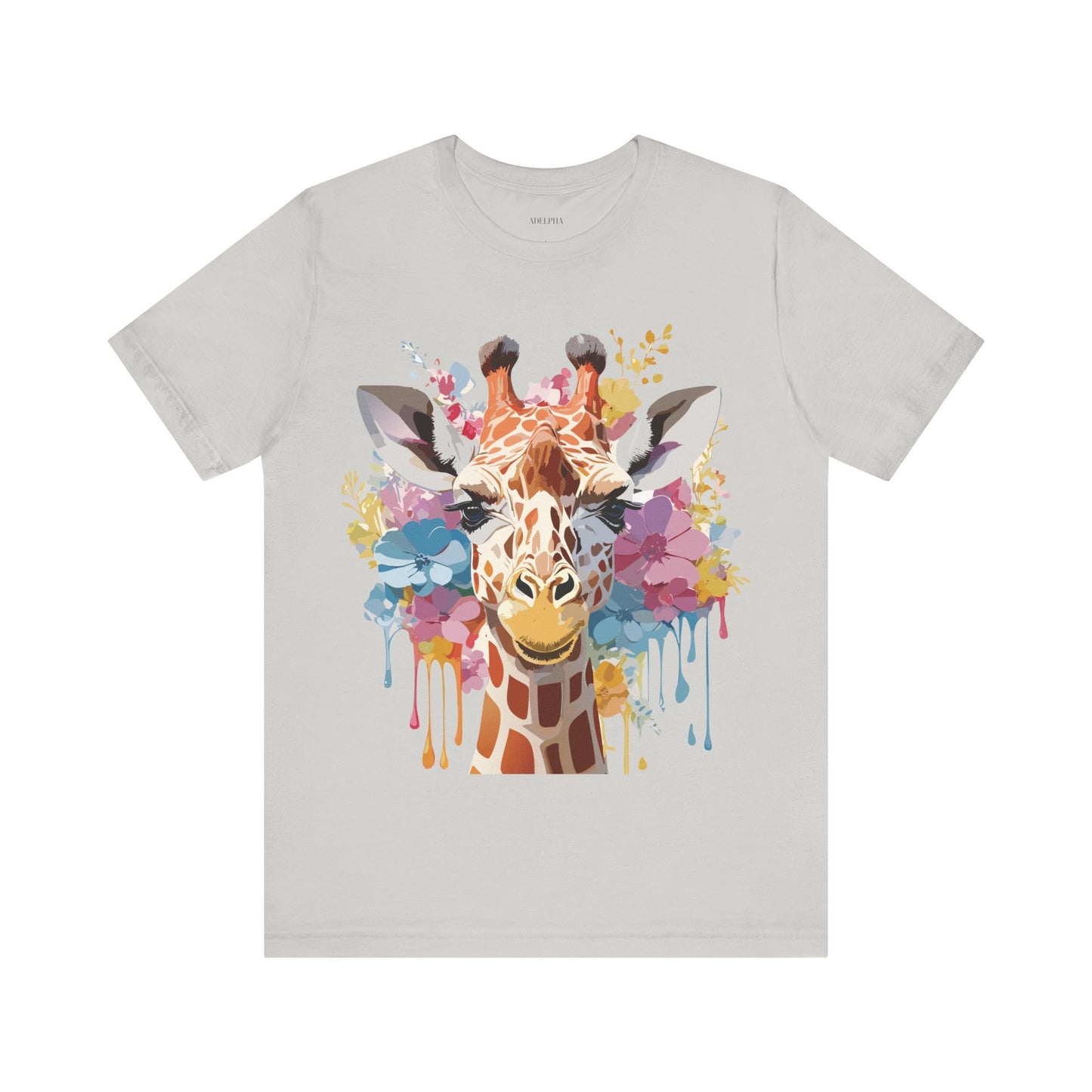 Natural Cotton Tee Shirt with Giraffe