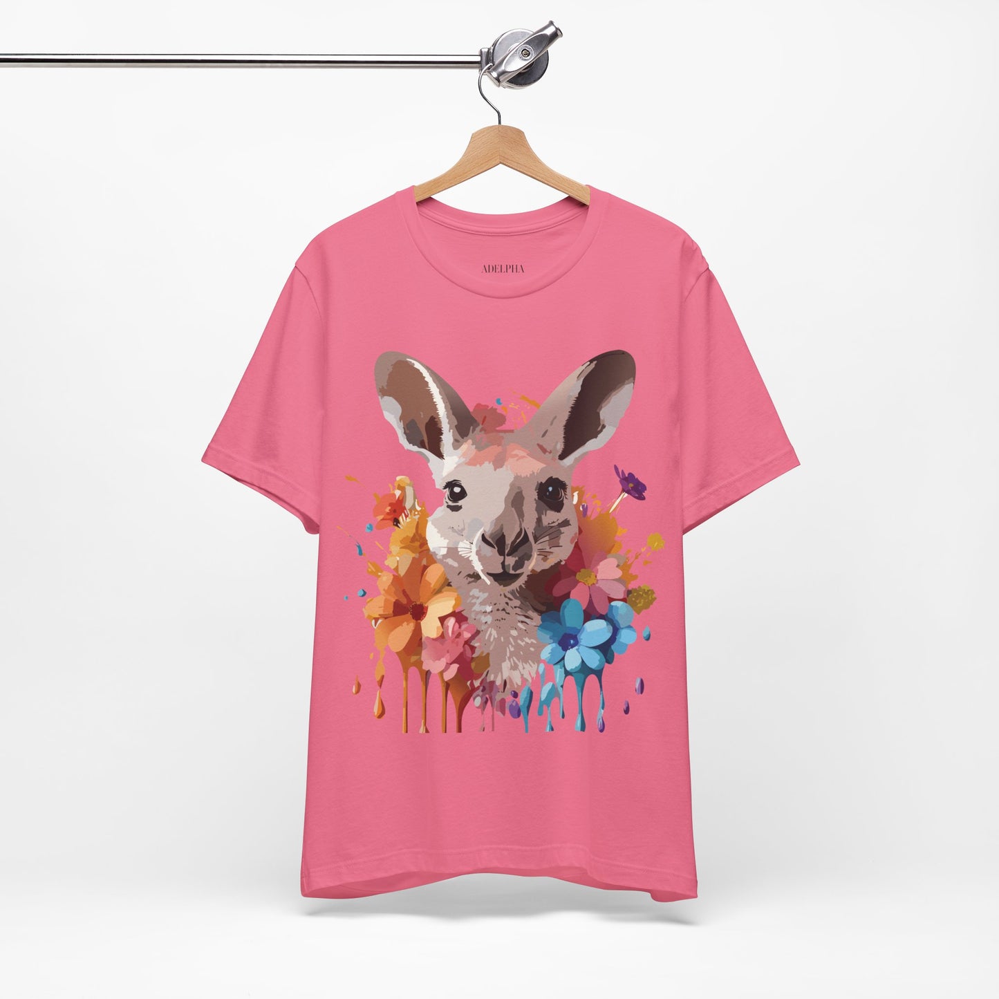 Natural Cotton Tee Shirt with Kangaroo