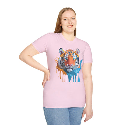 Tiger Shirt Unisex Animal Tee Ring Spun Cotton Gildan Softstyle Short Sleeve