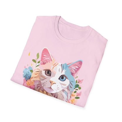 Cat Shirt Unisex Softstyle Tee 100 Percent Ring Spun Cotton Kitten Tee