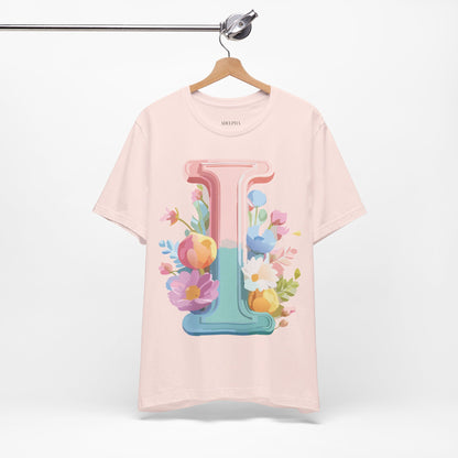 Natural Cotton Tee Shirt - Letters Collection - I Printify