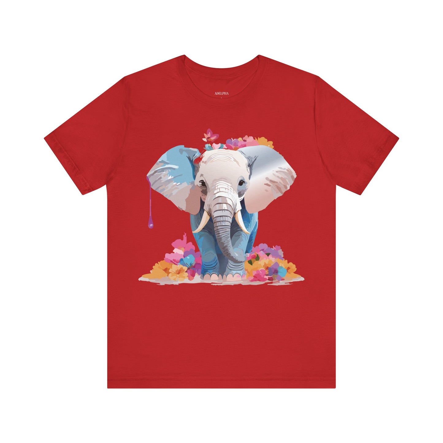 T-shirt en coton naturel avec motif éléphant