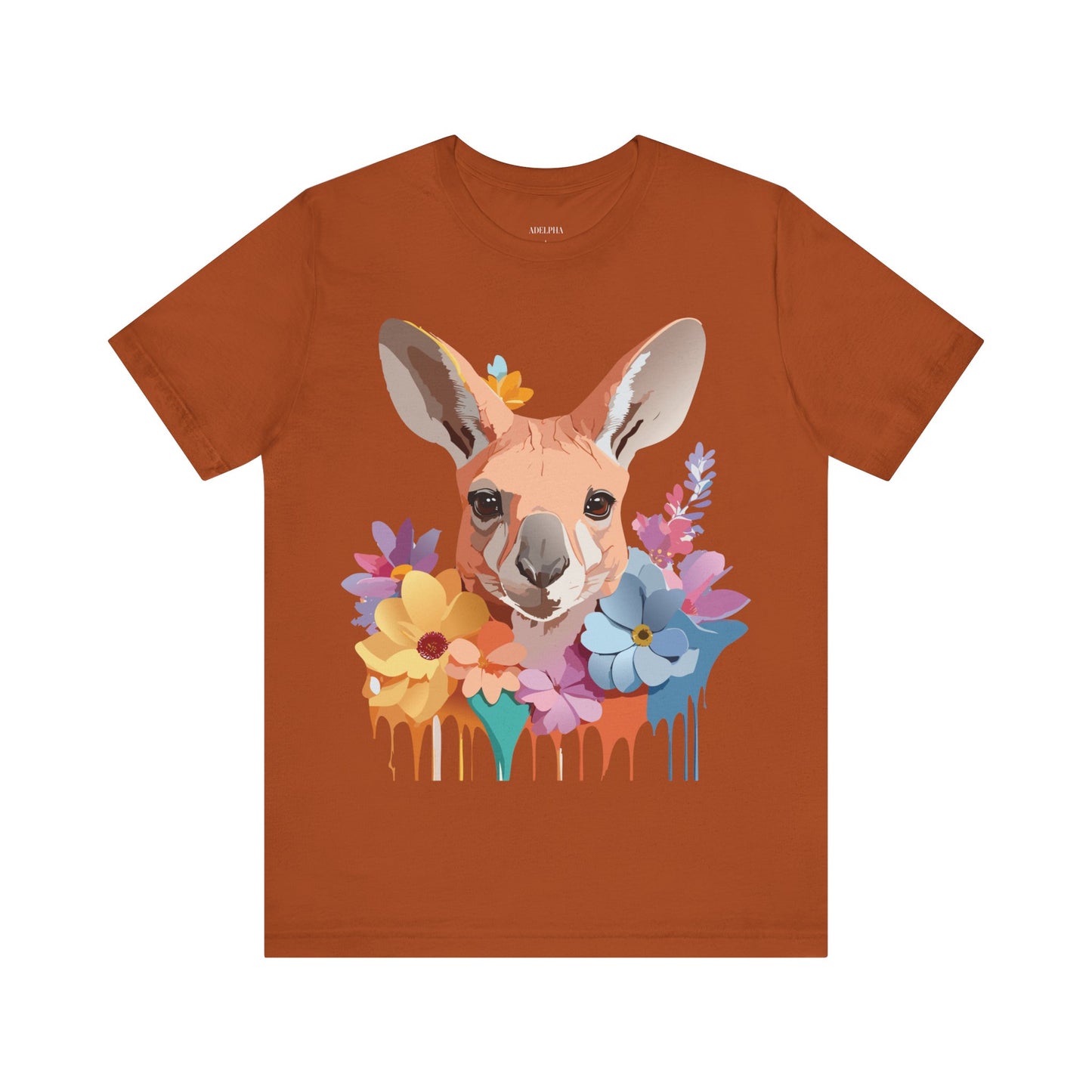 Natural Cotton Tee Shirt with Kangaroo