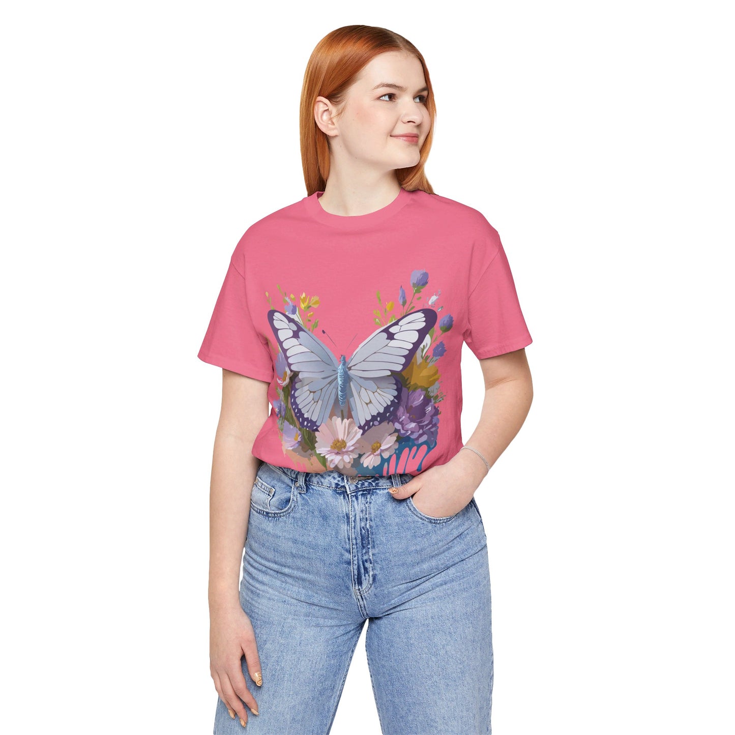 T-shirt en coton naturel avec papillon