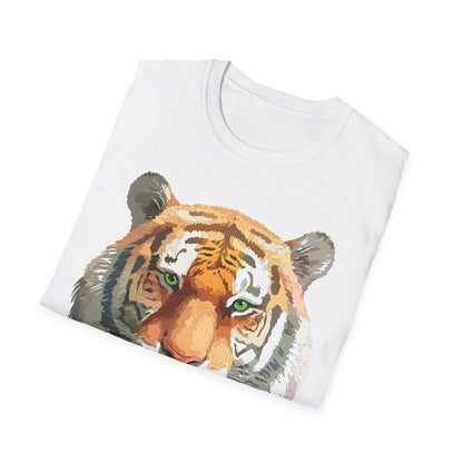 Tiger Print Shirt Unisex Animal Tee Gildan Softstyle 64000 Cotton Comfort