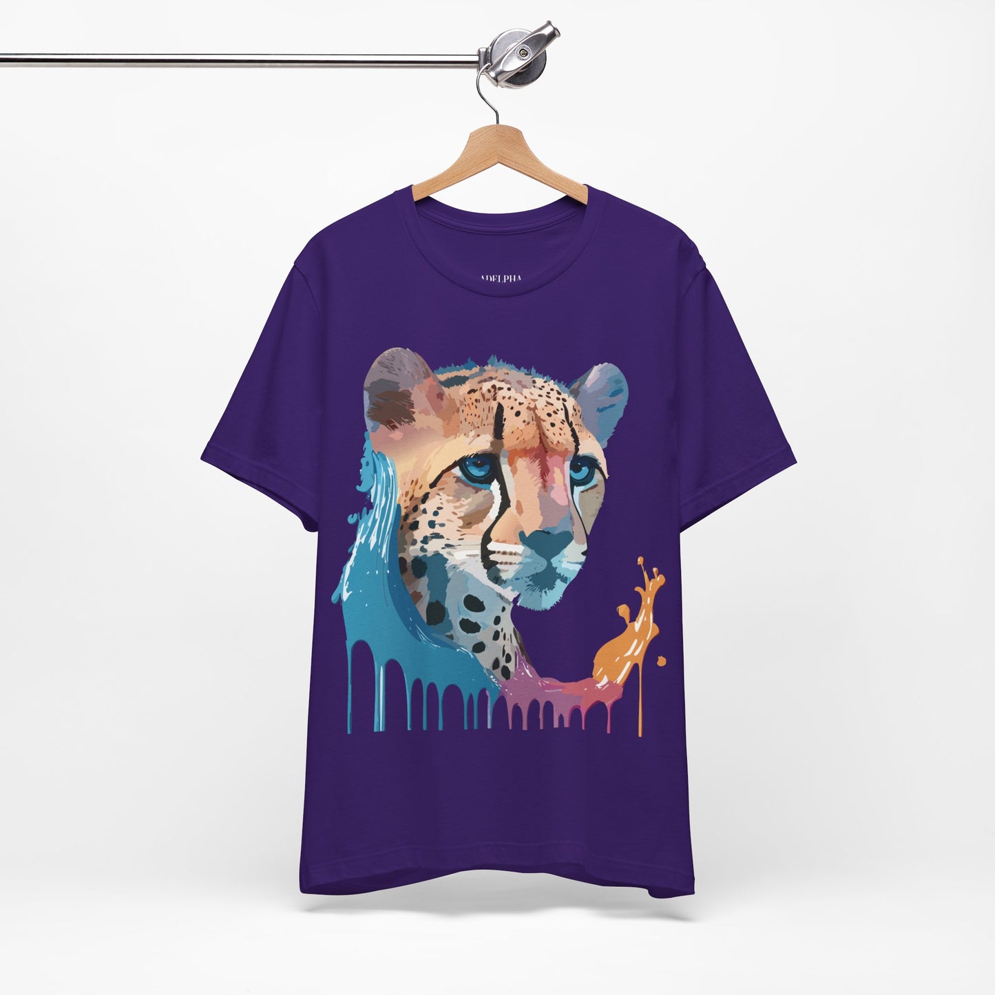 Natural Cotton Tee Shirt with Cheetah