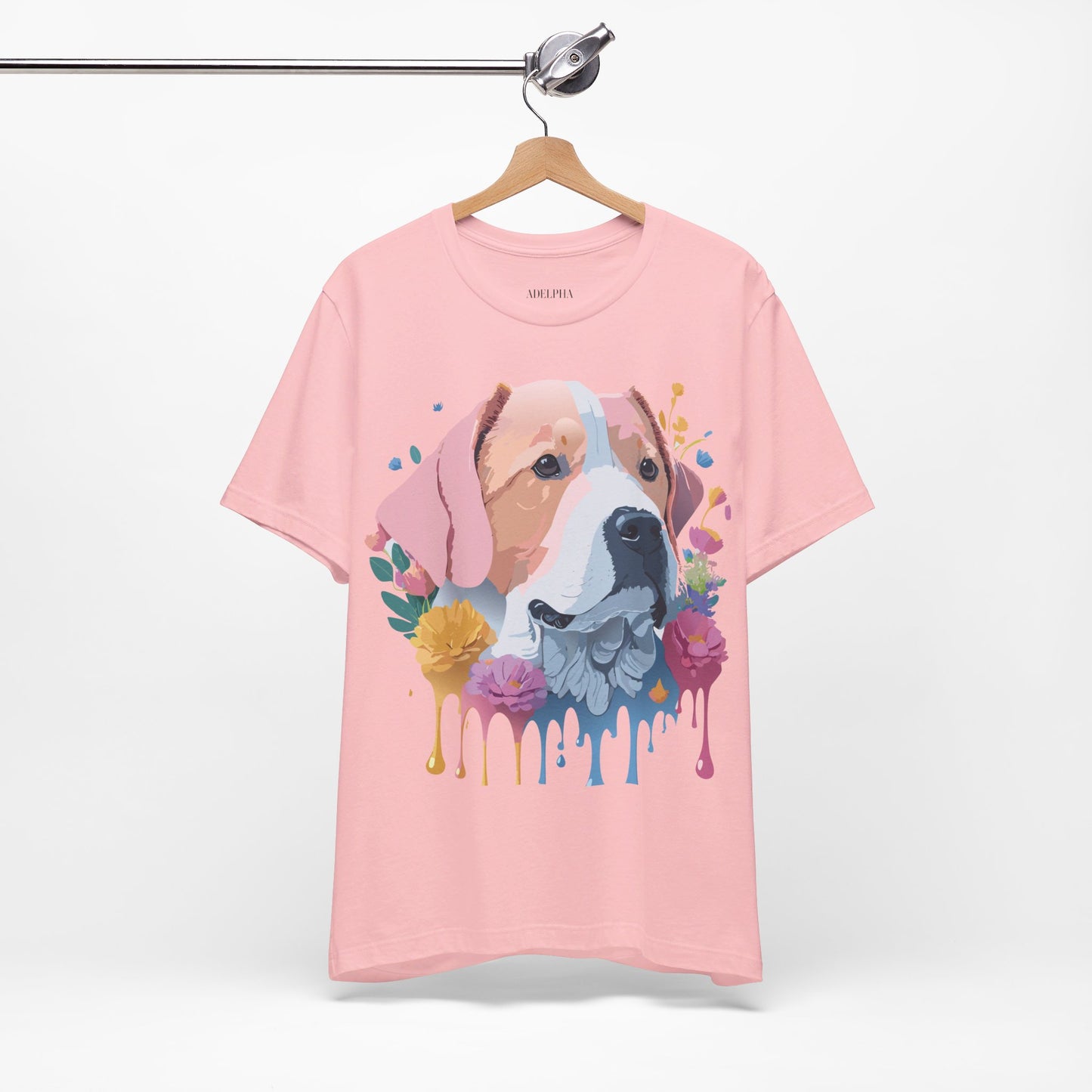 Natural Cotton Tee Shirt with Dog