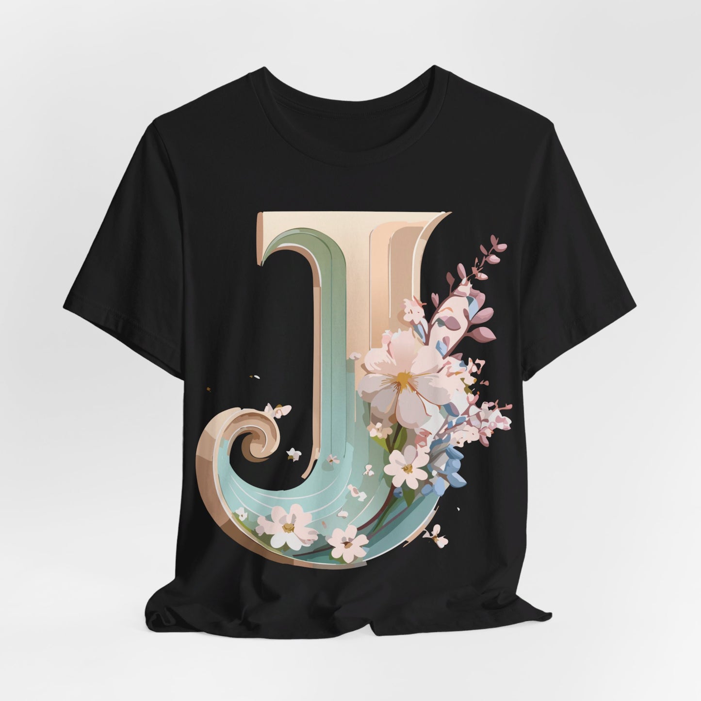 Natural Cotton Tee Shirt - Letters Collection - J