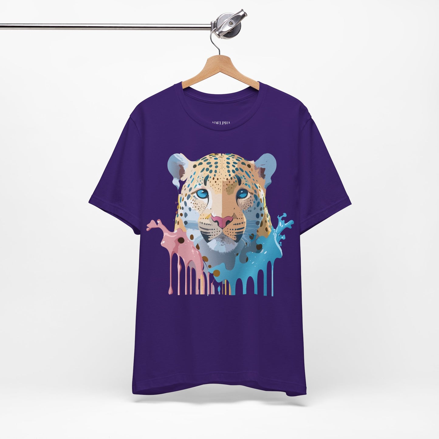 Natural Cotton Tee Shirt with Cheetah