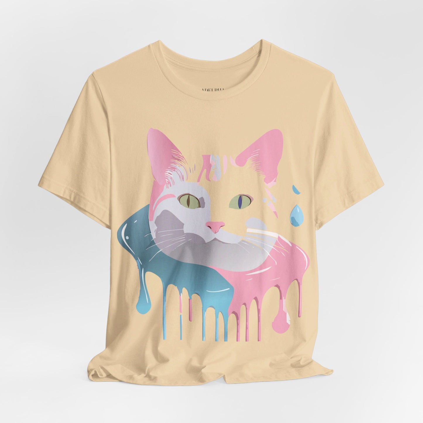 Natural Cotton Tee Shirt with Cat