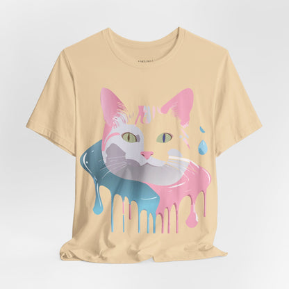 Natural Cotton Tee Shirt with Cat Printify