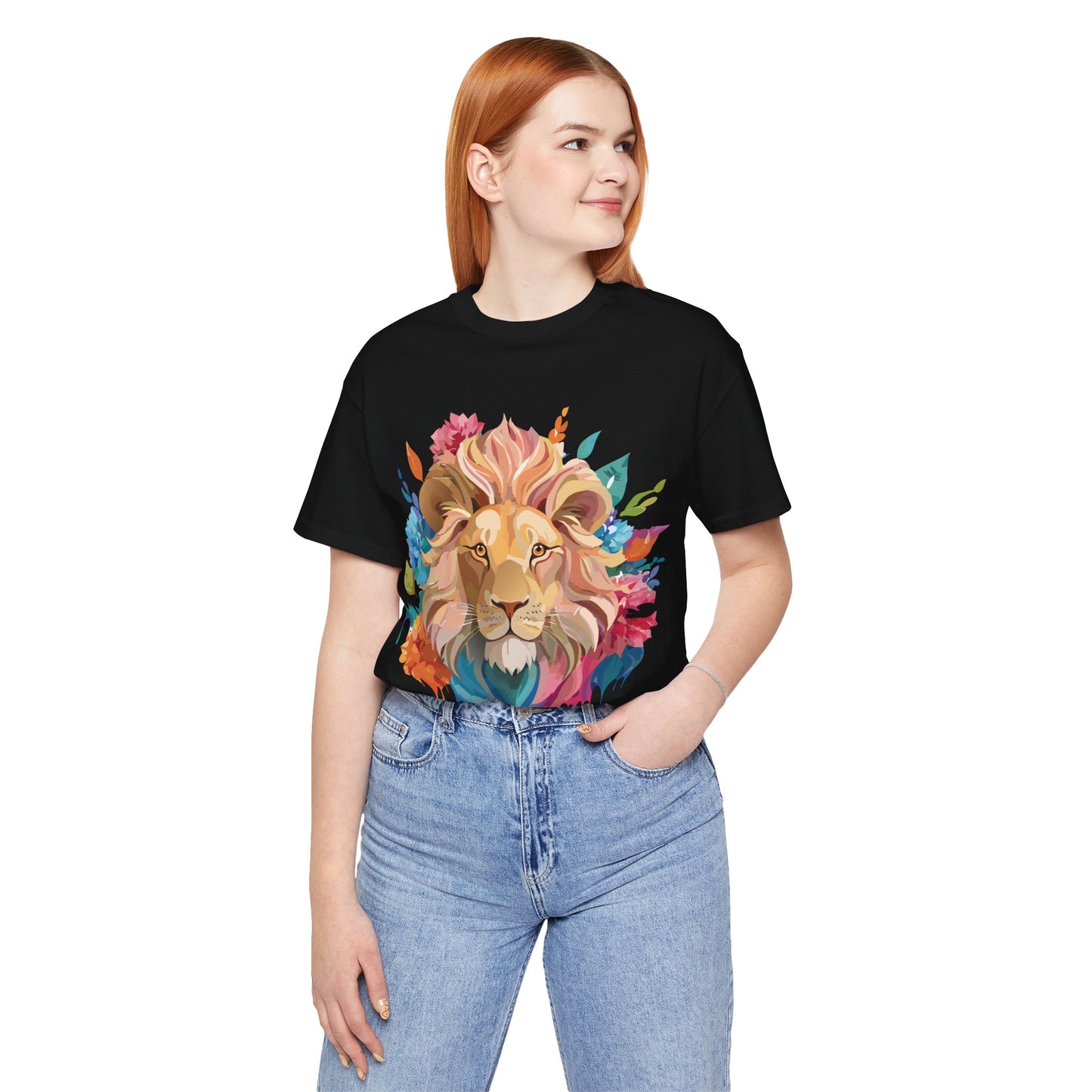 Natural Cotton Tee Shirt with Lion