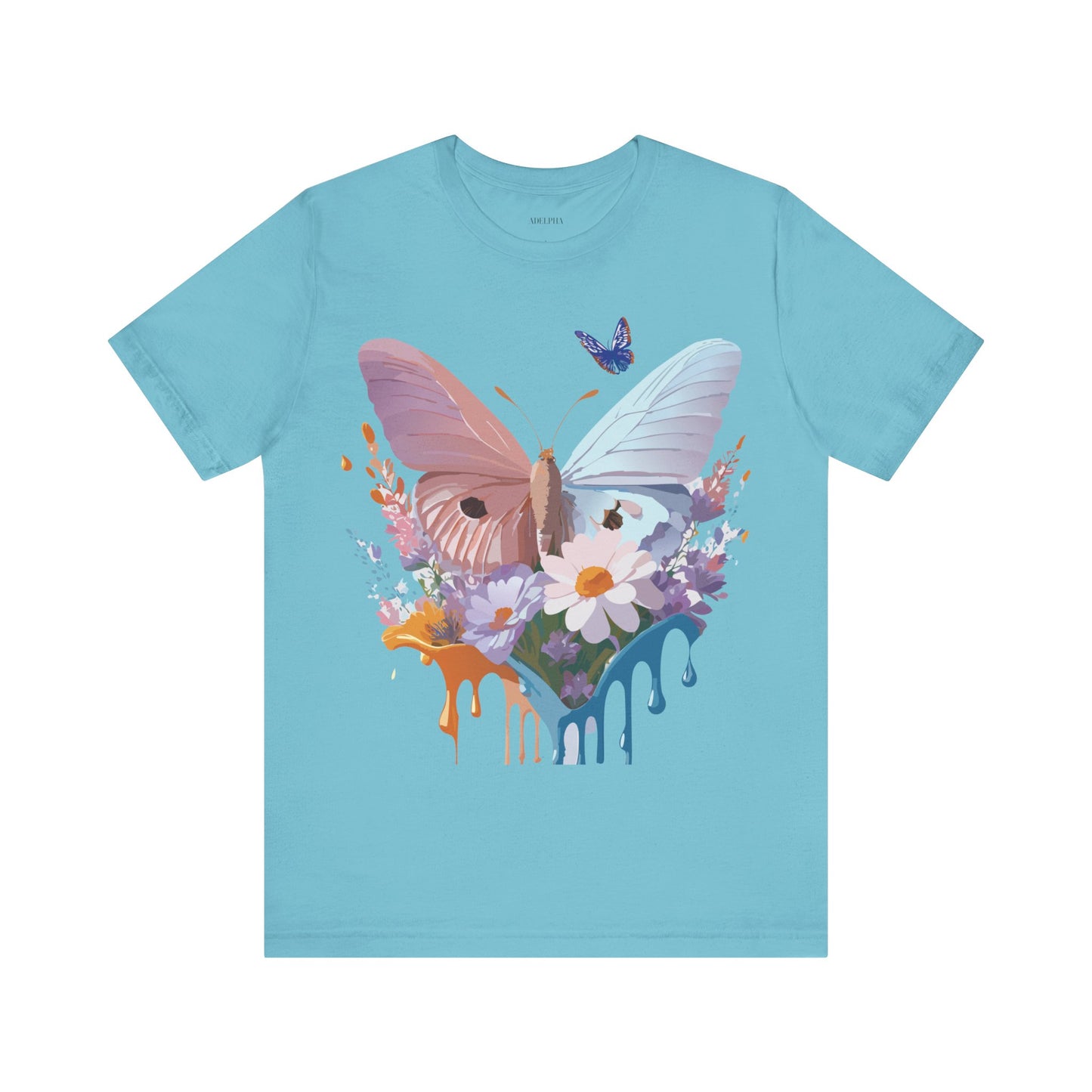 Natural Cotton Tee Shirt with Butterfly