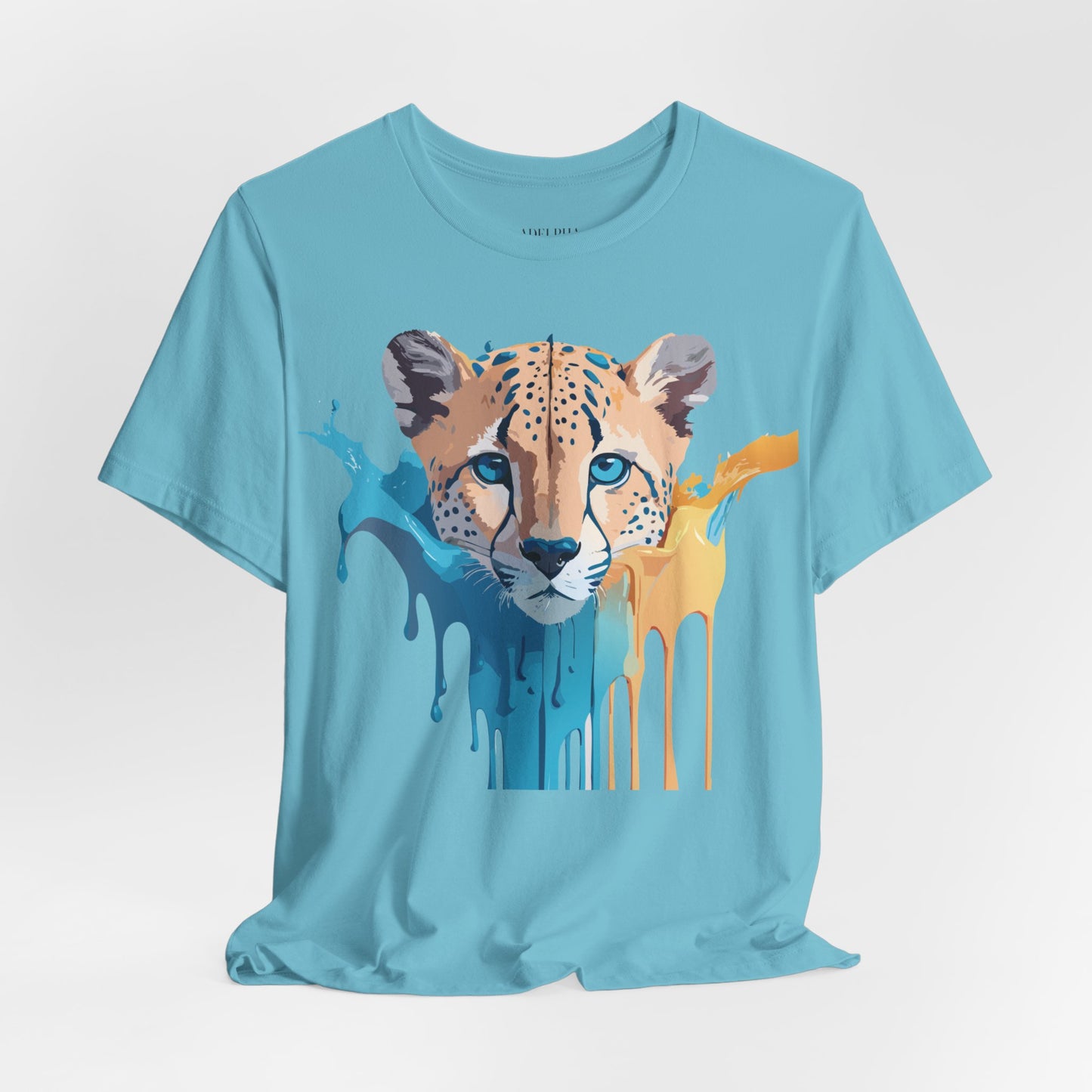 Natural Cotton Tee Shirt with Cheetah