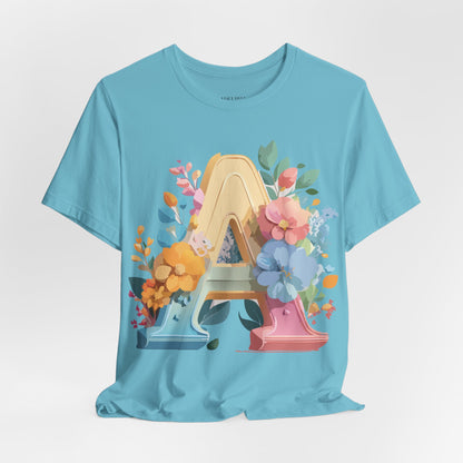 Natural Cotton Tee Shirt - Letters Collection - A Printify