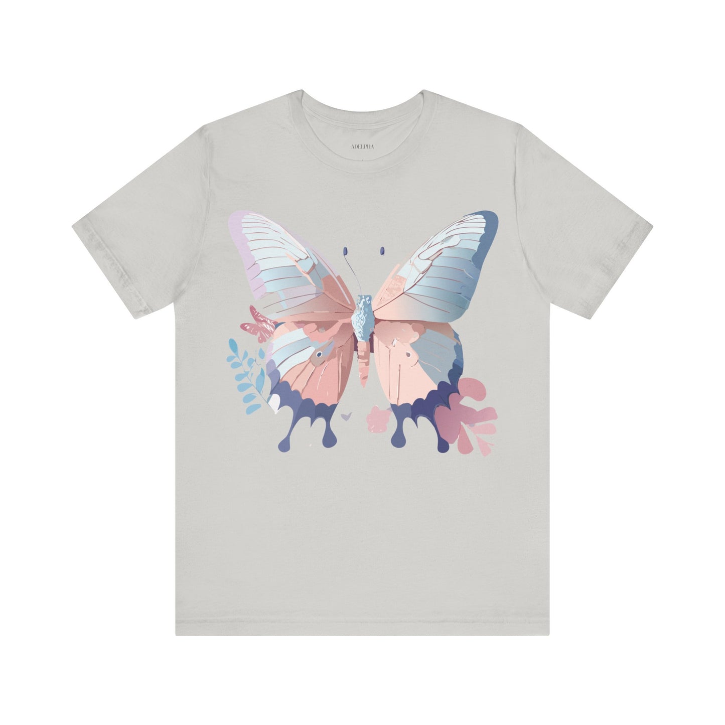 Natural Cotton Tee Shirt with Butterfly