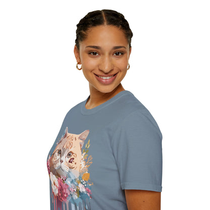 Cat Shirt Unisex Cat Tee Kitten Print Softstyle Gildan 64000