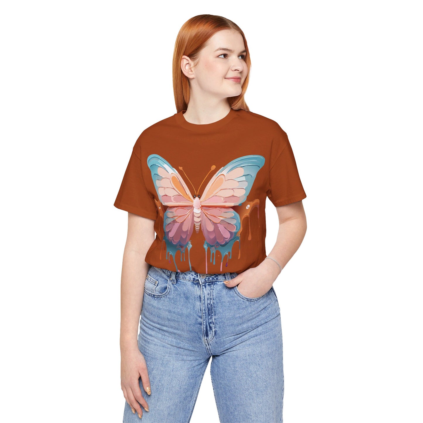 T-Shirt aus natürlicher Baumwolle mit Schmetterling