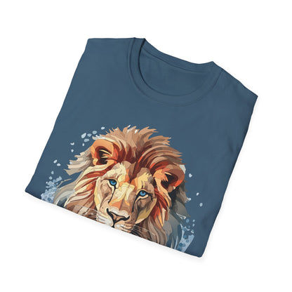 Unisex Lion Shirt Floral Lion Tee Gildan Softstyle 64000 Tee
