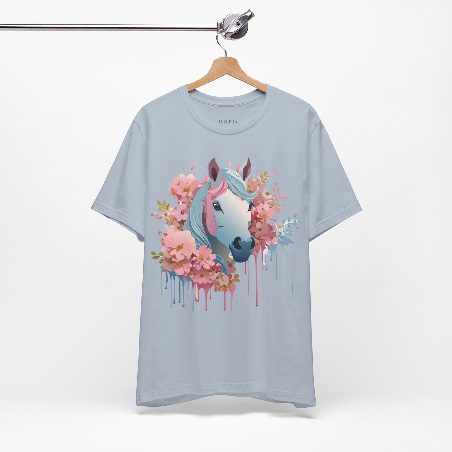 Natural Cotton Tee Shirt with Horse