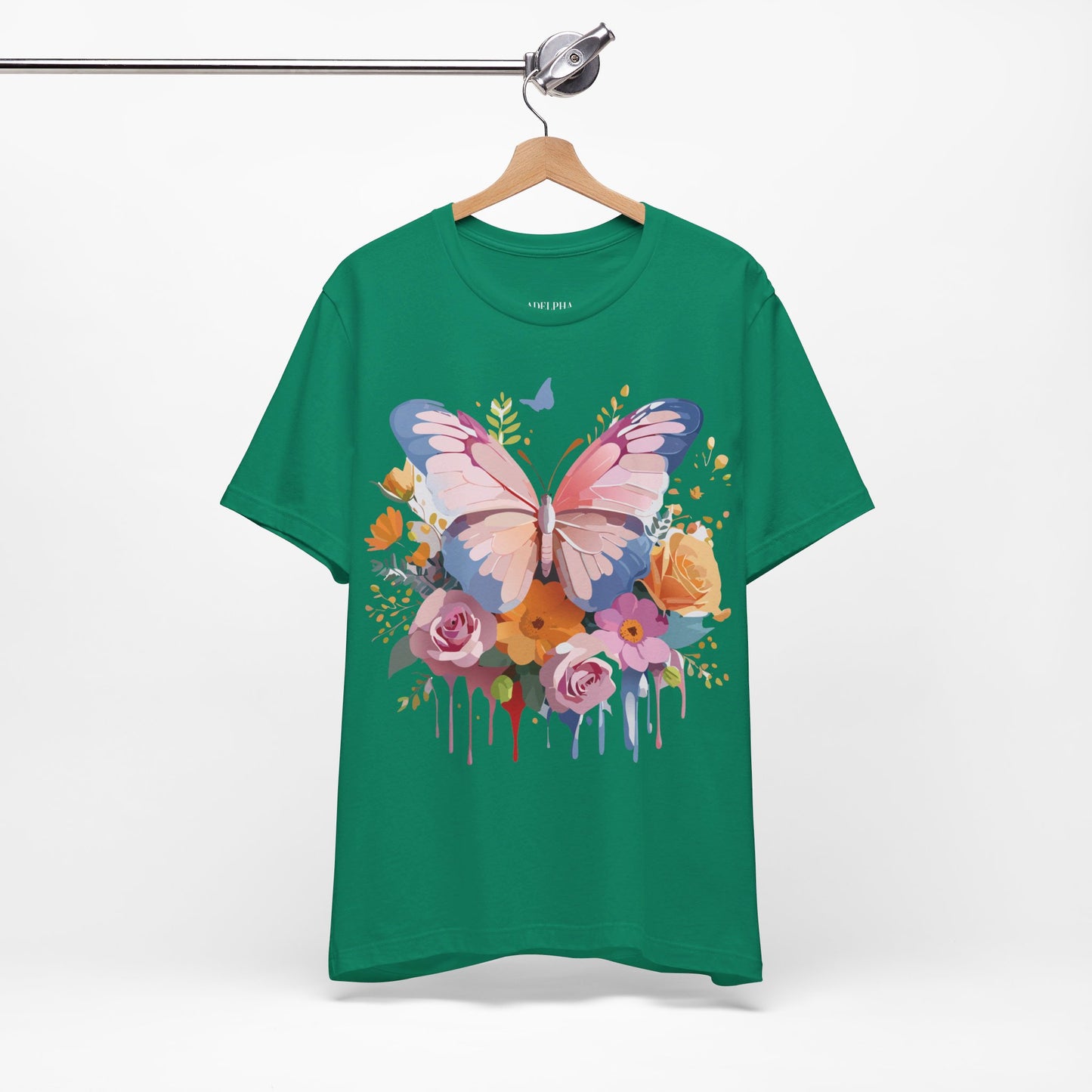 T-Shirt aus natürlicher Baumwolle mit Schmetterling