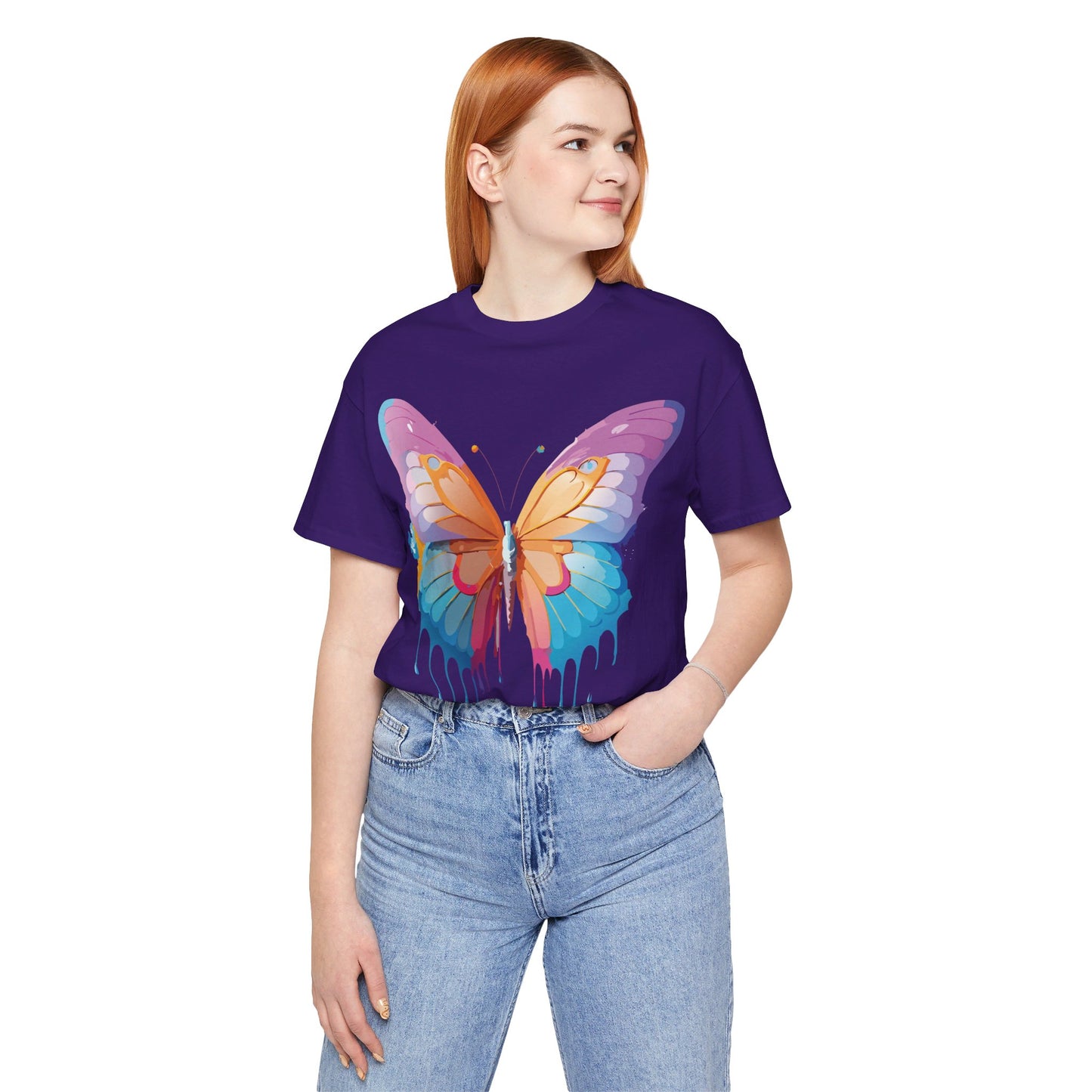 T-Shirt aus natürlicher Baumwolle mit Schmetterling