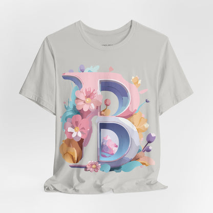 Natural Cotton Tee Shirt - Letters Collection - B Printify
