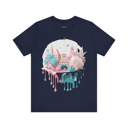 Natural Cotton Tee Shirt - Beautiful Places Collection - Paris Printify