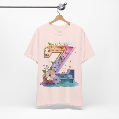 Natural Cotton Tee Shirt - Letters Collection - Z Printify
