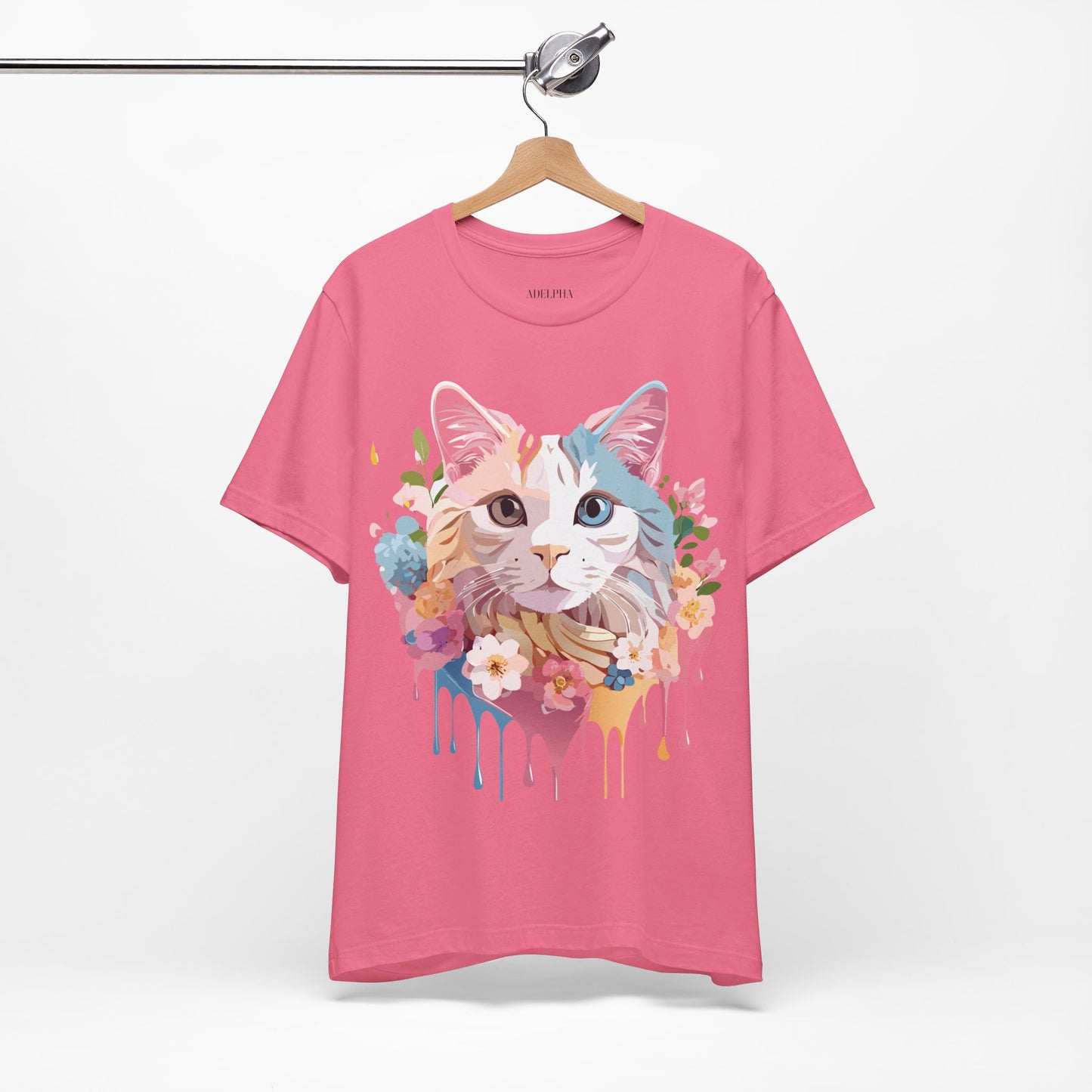 Natural Cotton Tee Shirt with Cat