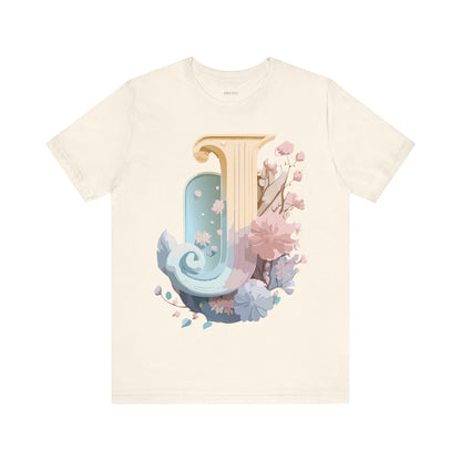 Natural Cotton Tee Shirt - Letters Collection - J Printify