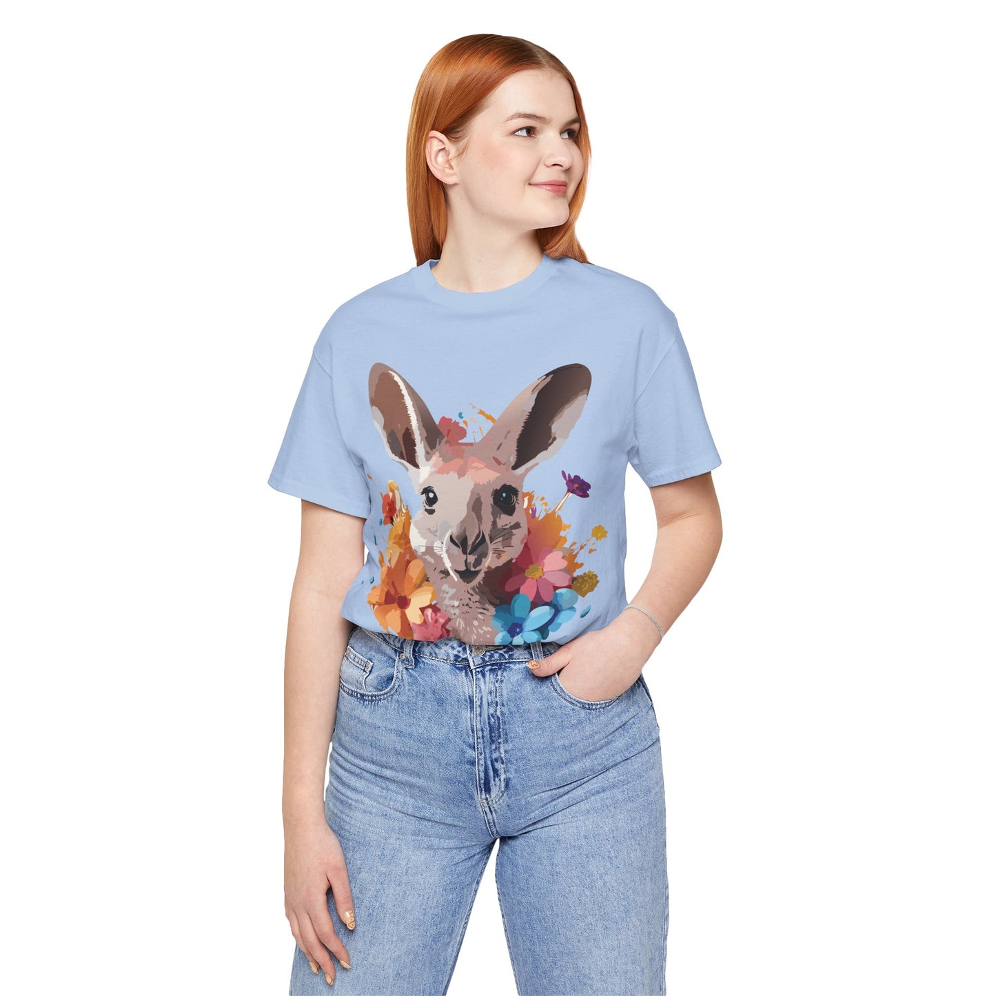 Natural Cotton Tee Shirt with Kangaroo